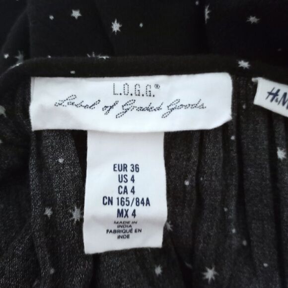 H&M BLACK TOP W/WHITE STARS SZ.4 EUC - Picture 7 of 9